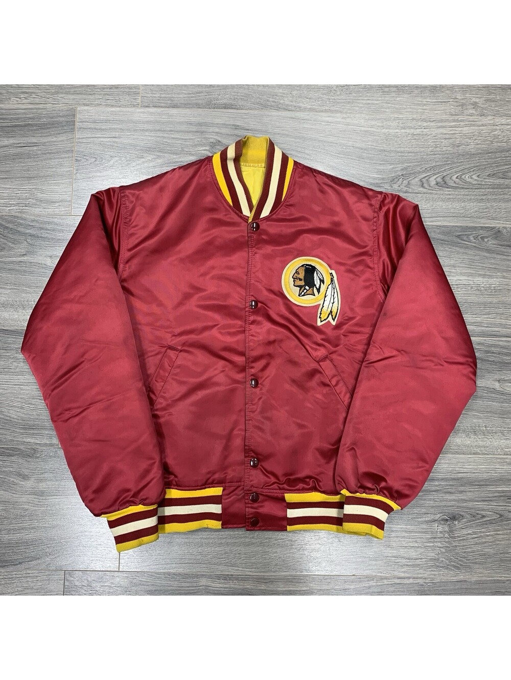Vintage 1980S Starter Washington Redskins Satin Jacket Medium Rare Men’s Red
